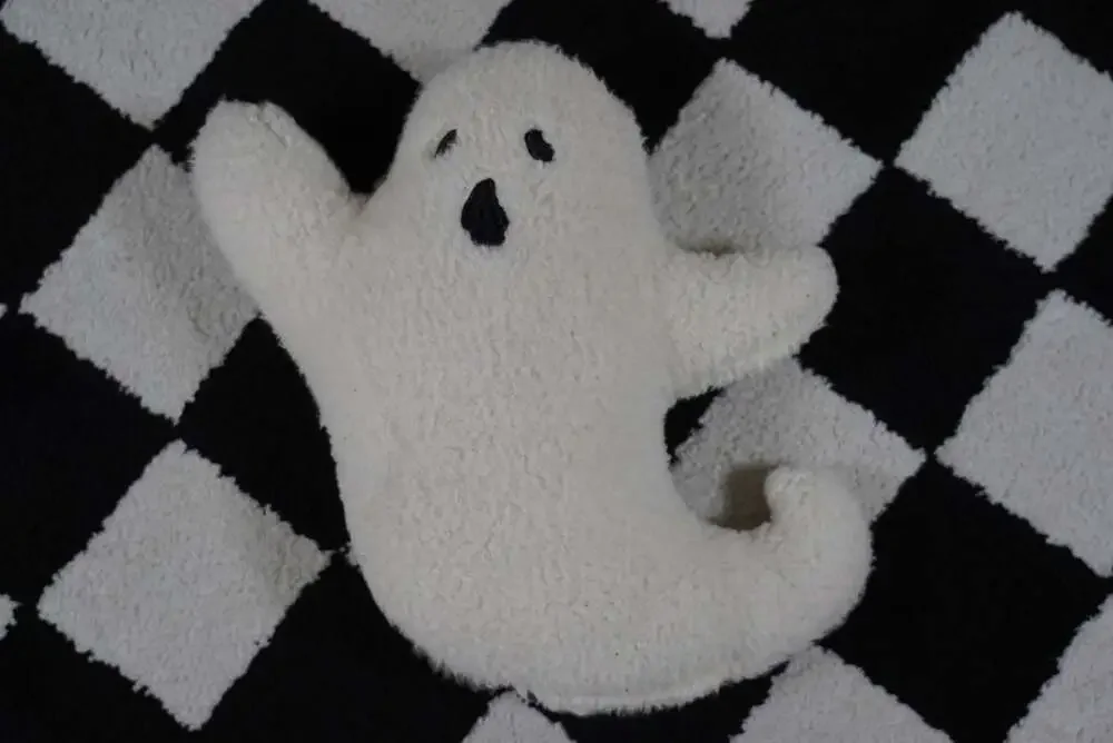 Sherpa Fleece Halloween Ghost Shaped Throw Pillow